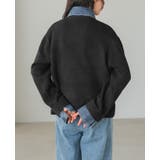 柔らかニットにデニムでカジュアルダウン。デニムMIXニットカーディガン カーデ | HAPPY急便 by VERITA.JP | 詳細画像9 