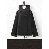 ブラック | 首元までほっこり暖か。ボリューム襟 ショートコート コート | HAPPY急便 by VERITA.JP