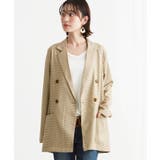 ベージュ | 羽織るだけで大人顔。チェックWブレストジャケット ジャケット テーラードジャケッ… | HAPPY急便 by VERITA.JP
