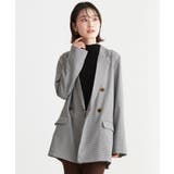 グレー | 羽織るだけで大人顔。チェックWブレストジャケット ジャケット テーラードジャケッ… | HAPPY急便 by VERITA.JP