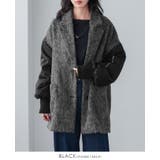 ブラック | ワンランク上の大人MODE。シャギー×オーガンジー異素材MIXコート コート | HAPPY急便 by VERITA.JP