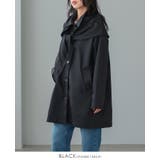 ブラック | アレンジできる2wayコート。スカーフ付ステンカラーコート コート アウター | HAPPY急便 by VERITA.JP