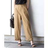 ベージュ | オシャレ上手になれる着回しパンツ。綿ビスコース3WAYセンターラインワイドパンツ… | HAPPY急便 by VERITA.JP
