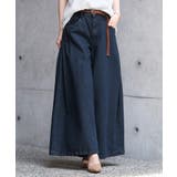 ネイビー | サイドタックデザインでデニムを私らしく穿く。綿100％デニムバギーパンツ ワイド… | HAPPY急便 by VERITA.JP