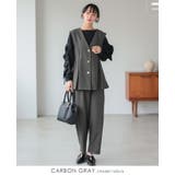 カーボングレー | すぐに使えるハレの日2点セット。ゴールドボタンベスト＆コクーンパンツセットアップ… | HAPPY急便 by VERITA.JP