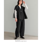 ブラック | すぐに使えるハレの日セットアップ。ワンボタンジレ バレルレッグパンツセットアップ… | HAPPY急便 by VERITA.JP