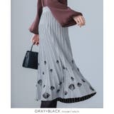 グレー×ブラック | 足元に花が咲く予感。ニットプリーツスカート スカート プリーツ | HAPPY急便 by VERITA.JP