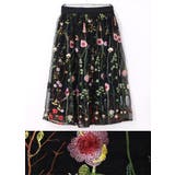 色とりどりの花が咲く、軽やかスカート。チュール花刺繍スカート スカート チュール… | HAPPY急便 by VERITA.JP | 詳細画像2