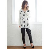 存在感のあるプリントで、個性が輝く!ボタンドット柄 長袖ドルマンTシャツ トップス | HAPPY急便 by VERITA.JP | 詳細画像12