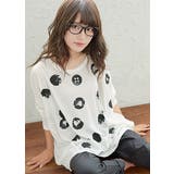 存在感のあるプリントで、個性が輝く!ボタンドット柄 長袖ドルマンTシャツ トップス | HAPPY急便 by VERITA.JP | 詳細画像14
