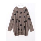 存在感のあるプリントで、個性が輝く!ボタンドット柄 長袖ドルマンTシャツ トップス | HAPPY急便 by VERITA.JP | 詳細画像2