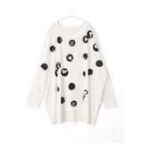 存在感のあるプリントで、個性が輝く!ボタンドット柄 長袖ドルマンTシャツ トップス | HAPPY急便 by VERITA.JP | 詳細画像3