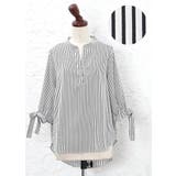 旬度満点!爽やかで知的な女っぽさを。袖リボン スキッパーブラウス ブラウス | HAPPY急便 by VERITA.JP | 詳細画像2