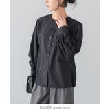 ブラック | 前後で使える2wayデザイン。ピーチボリュームスリーブブラウス ブラウス トップ… | HAPPY急便 by VERITA.JP