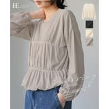 くしゅっとさせて美シルエット。シャーリングトップス カットソー ロンT | HAPPY急便 by VERITA.JP | 詳細画像1 