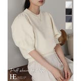 大人可愛いボリューム袖。パフスリーブ半袖ニットトップス ニット セーター | HAPPY急便 by VERITA.JP | 詳細画像1
