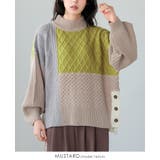 角度で異なる大人の差し色。パネル切替サイドボタンニット セーター ニット | HAPPY急便 by VERITA.JP | 詳細画像9 