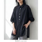 ブラック | ボタンで魅せる、大人の抜け感ブラウス。多ボタン七分袖ブラウス シャツ パフスリー… | HAPPY急便 by VERITA.JP