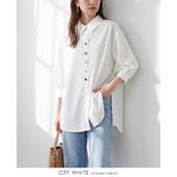 オフホワイト | ボタンで魅せる、大人の抜け感ブラウス。多ボタン七分袖ブラウス シャツ パフスリー… | HAPPY急便 by VERITA.JP