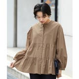 ベージュ | 綿100%の大人可愛いデザイン。ティアードブラウス ブラウス 春ブラウス | HAPPY急便 by VERITA.JP