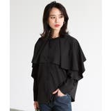 ブラック | 動くたびに揺れるシルエットが美しい。レイヤード風ブラウス ブラウス シャツ | HAPPY急便 by VERITA.JP