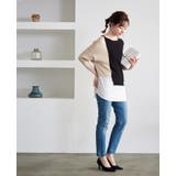 デザイン性の高い1枚。異素材切替配色ニット ニット セーター | HAPPY急便 by VERITA.JP | 詳細画像11