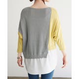 デザイン性の高い1枚。異素材切替配色ニット ニット セーター | HAPPY急便 by VERITA.JP | 詳細画像4