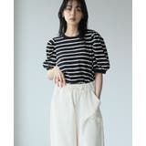 大人女子のカジュアルスタイル。ボーダーパフスリーブトップス カットソー tシャツ | HAPPY急便 by VERITA.JP | 詳細画像7