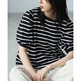 大人女子のカジュアルスタイル。ボーダーパフスリーブトップス カットソー tシャツ | HAPPY急便 by VERITA.JP | 詳細画像8