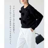 ふわふわとしたファーを飾り付け。ファーポンポン付きニット ニット セーター | HAPPY急便 by VERITA.JP | 詳細画像2