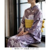 牡丹モーヴ | 涼を感じる綿麻仕立て上がり浴衣2点セット(浴衣+兵児帯) 浴衣 浴衣セット | HAPPY急便 by VERITA.JP