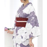 牡丹くすみパープル | 簡単!1人で着れる綿 変わり織生地 セパレート浴衣2点セット | HAPPY急便 by VERITA.JP