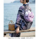 花火ブルーパープル | 簡単！1人で着れる綿 変わり織生地 セパレート浴衣2点セット（二部式浴衣+帯） | HAPPY急便 by VERITA.JP