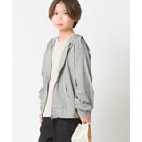 004-グレー | 【OMNES】キッズ UVカット&ドライ加工 ジップパーカー 接触冷感 | OMNES