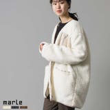 【marle】ボア ノーカラーロングジャケット | OMNES | 詳細画像1 