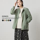 【OMNES】撥水加工 裾ドロスト ノーカラーチュニック丈ブルゾン | OMNES | 詳細画像1