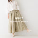 【OMNES】リーフ刺繍ワイドパンツ | haptic | 詳細画像1