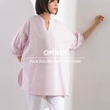 【OMNES】コットンスラブ製品洗い タックボリューム半袖シャツプルオーバー | OMNES | 詳細画像1