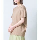 033-ベージュ | 【OMNES】綿麻カット ドルマン半袖Tシャツ | haptic