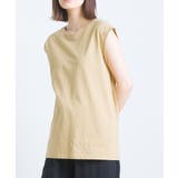 033-ベージュ | 【OMNES】製品洗いコットン ノースリーブTシャツ | haptic