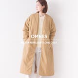 【OMNES】撥水加工ステッチレスノーカラーロングコート | haptic | 詳細画像1