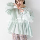 【OMNES】塩縮加工 タイプライター 裾ギャザーバンドカラーシャツ | OMNES | 詳細画像1 