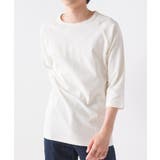 008-エクリュ | 【OMNES】ストレッチジャガード クルーネック長袖&六分袖Tシャツ | haptic