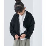 005-ブラック | 【OMNES】キッズ UVカット&ドライ加工 ジップパーカー 接触冷感 | OMNES