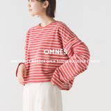 【OMNES】ミニ裏毛ボーダーオープンスリーブプルオーバーTシャツ | OMNES | 詳細画像1 
