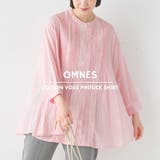 【OMNES】コットンボイルピンタックシャツ 6分袖 | OMNES | 詳細画像1 