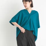 060-グリーン | 【OMNES】接触冷感レーヨンナイロン キーネック半袖プルオーバー | OMNES
