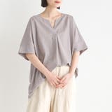 004-グレー | 【OMNES】接触冷感レーヨンナイロン キーネック半袖プルオーバー | OMNES