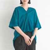 060-グリーン | 【OMNES】接触冷感レーヨンナイロン キーネック半袖プルオーバー | OMNES