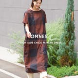 【OMNES】コットンスラブチェック柄ワンピース | OMNES | 詳細画像1